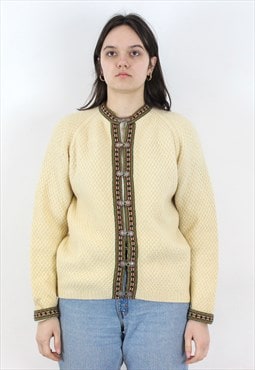Wool Norwegian Cardigan Sweater Jumper Jacket Knit Nordic