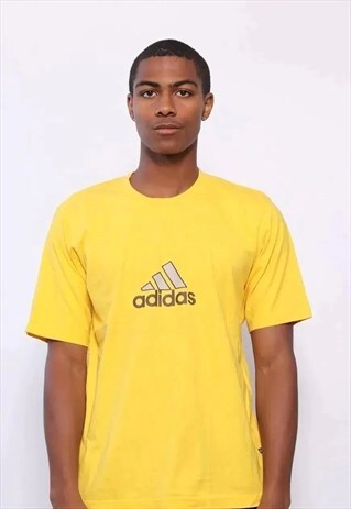 VINTAGE ADIDAS BIG LOGO T-SHIRT YELLOW