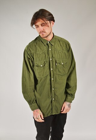 VINTAGE LEVI'S CORDUROY SHIRT GREEN