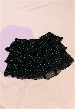 Vintage Skirt Y2K Fairy Grunge Mini in Frilly Black