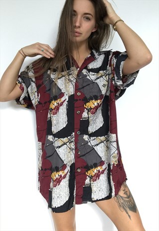PATTERNED OVERSIZED RETRO VINTAGE UNISEX FESTIVAL SHIRT