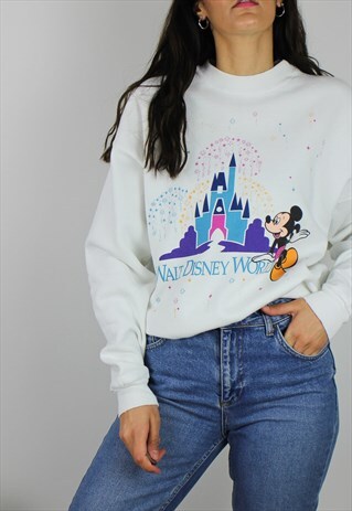 VINTAGE WALT DISNEY SWEATSHIRT JUMPER W LOGO FRONT