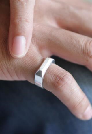 WOMENS SILVER RING BAR RING MENS SILVER RING FESTIVAL 1023