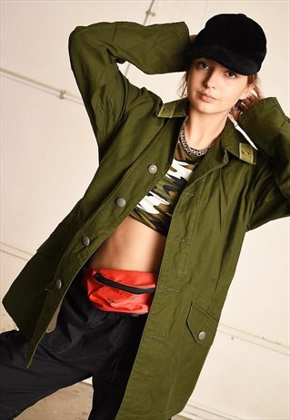90'S RETRO MILITARY KHAKI FESTIVAL GARM JACKET