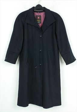 TOSCANA LODEN Vintage UK 18 New Wool Over Coat Long Black 