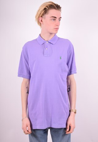 POLO RALPH LAUREN MENS VINTAGE POLO SHIRT LARGE PURPLE 90'S