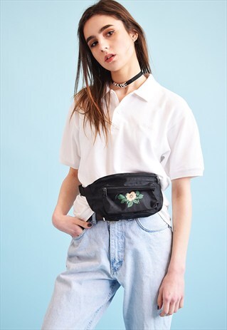 VINTAGE 90'S RETRO FLORAL EMBROIDERY BUMBAG
