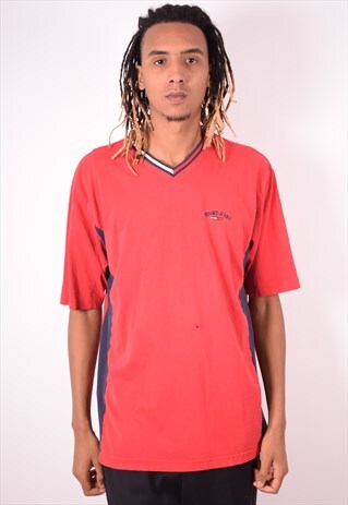TOMMY HILFIGER MENS VINTAGE T-SHIRT TOP XL RED 90S
