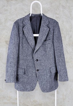 Dunn & Co Harris Tweed Blazer Jacket Grey Wool Small