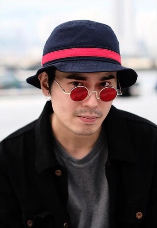 RETRO ROUND SUNGLASSES - RED LENSES