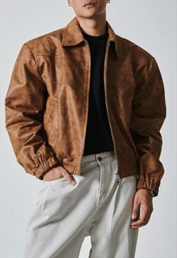 Men's Premium lapel PU jacket A VOL.1