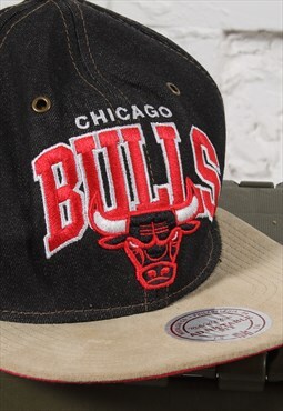 Vintage Chicago Bulls Cap in Black Denim One Size
