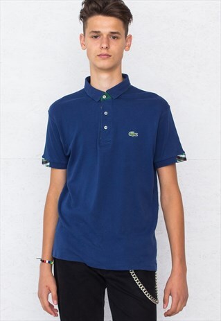 90S VINTAGE BLUE LACOSTE SHORT SLEEVE POLO SHIRT