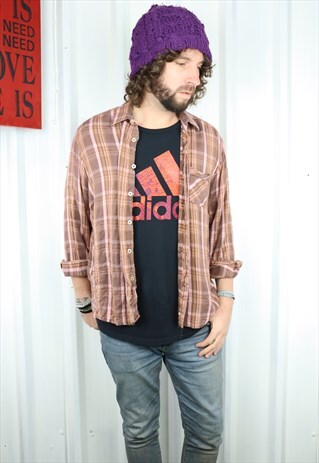 VINTAGE CHECK FLANNEL OVERSIZED GRUNGE INDI WINTER SHIRT