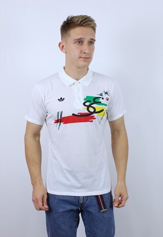 VINTAGE ADIDAS ORIGINALS POLO SHIRT EXCLUSIVE DECORATION