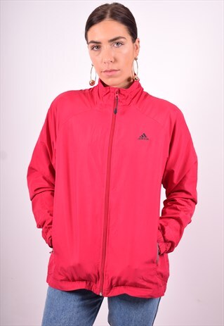 ADIDAS WOMENS VINTAGE TRACKSUIT TOP JACKET XL PINK 90'S