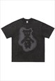 SPIKY BEAR T-SHIRT GOTHIC TEE RETRO TEDDY GRUNGE TOP PURPLE