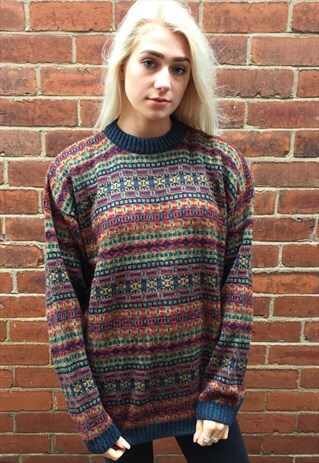 VINTAGE COSBY STYLE STRIPED JUMPER