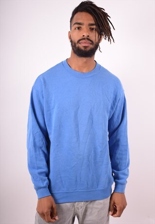 LEE MENS VINTAGE SWEATSHIRT JUMPER LARGE BLUE 90S