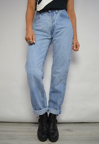 VINTAGE 90S LEVI'S MEDIUM BLUE WASH HIGH WAIST DENIM JEANS