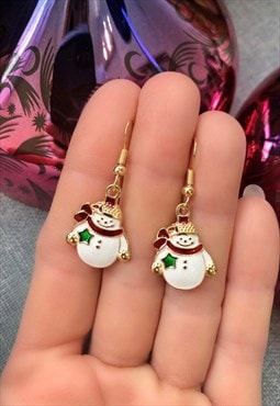 Snowman Christmas Earrings 