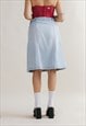 VINTAGE Y2K ONLY MIDI LIGHT BLUE PLEATED DENIM SKIRT M