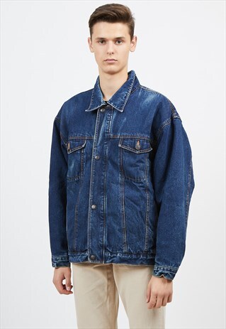 VINTAGE BLUE BYTEN WEST SHEARLING DENIM WINTER JACKET