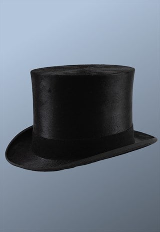 Vintage Black Ascot Top Hat