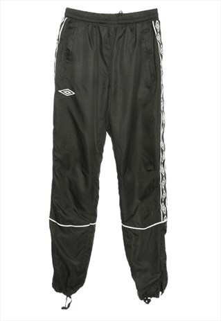 BEYOND RETRO VINTAGE BLACK UMBRO TRACK PANTS - W26