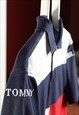 Vintage Tommy Hilfiger Script Colorblock Polo Shirt Size S