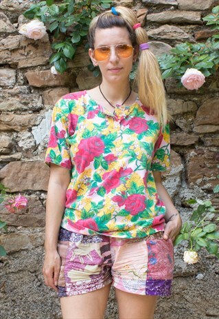 VINTAGE BRIGHT FLORAL 90'S LOOSE TEE