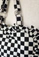 CHECKERBOARD HEART TOTE BAG