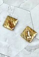 80S PINK & GOLD DIAMOND EARRINGS VINTAGE JEWELLERY 