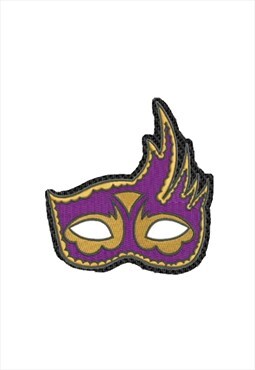 Embroidered Mardi Gras Mask iron on patch / sew on patches