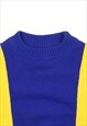 BLUE/YELLOW '80S AUTHENTIC CHEERLEADER KNITTED SHORT SLEEVE 