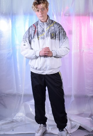 VINTAGE ADIDAS BLACK AND WHITE TRACKSUIT