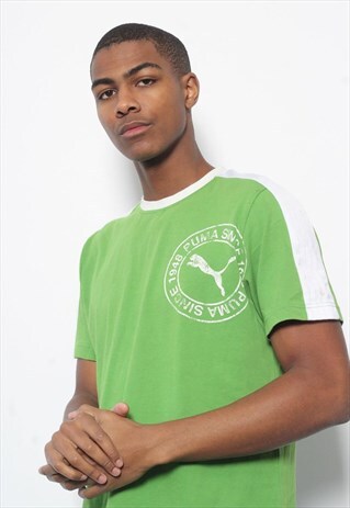 VINTAGE PUMA BIG LOGO T-SHIRT GREEN