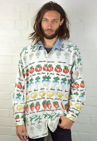 VINTAGE 90'S FRUIT PATTERNED SHIRT