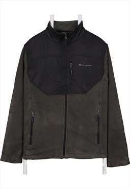 Vintage 90's Champion Fleece Jumper Spellout Logo Zip Up