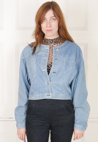RETRO 90S CROPPED DENIM JACKET