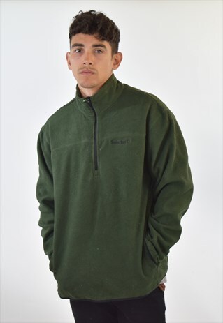 VINTAGE 90S GREEN TIMBERLAND 1/4 ZIP FLEECE