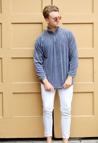 NAUTICA 1/4 ZIP STUNNING VELOUR SWEATSHIRT SAN FRAN