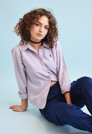 90'S RETRO STRIPED PRINT DESIGNER SHIRT TOP