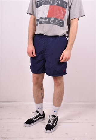 POLO RALPH LAUREN MENS VINTAGE SHORTS W34 BLUE 90S