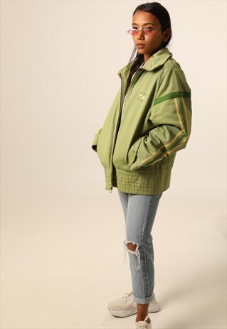 VINTAGE ADIDAS ORIGINALS EMBROIDERED LOGO BOMBER JACKET