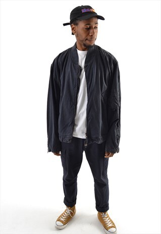 BLUE HUGO BOSS BOMBER JACKET RLH6236