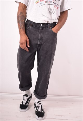 LEVI'S 550 MENS VINTAGE JEANS W38 L32 BLACK 90S