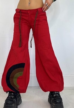 Vintage 90s Hippy Parachute Trousers Boho Festival Y2k