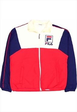 Fila 90's Tracksuit Top Spellout Zip Up Sweatshirt Medium Bl