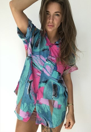 PATTERNED OVERSIZED RETRO VINTAGE UNISEX FESTIVAL SHIRT